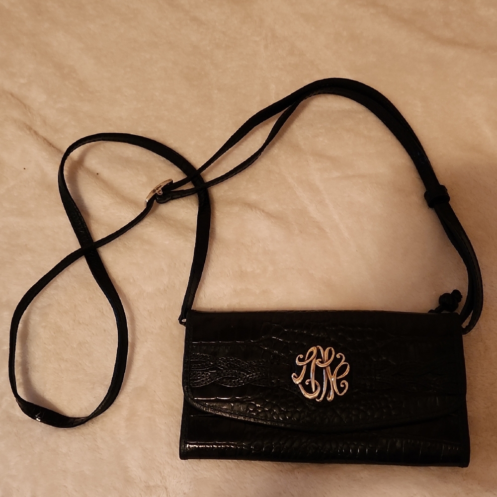 Brighton Black Crocodile Pattern Women's Crossbody